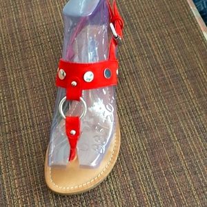 Carlos Santana Red Sandals sz 5.5